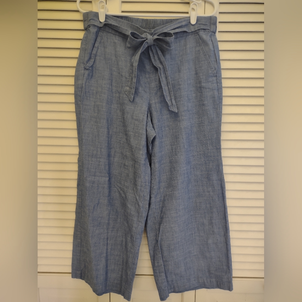 J Crew Chambray Cropped Pants - Size 12
